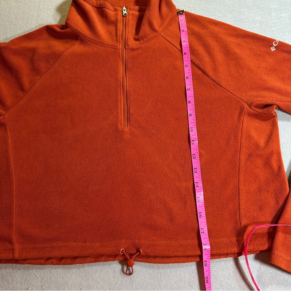 Columbia Women’s Large Cropped Fleece Pullover 1/2 Zip Lightweight Outdoor - Picture 3 of 7